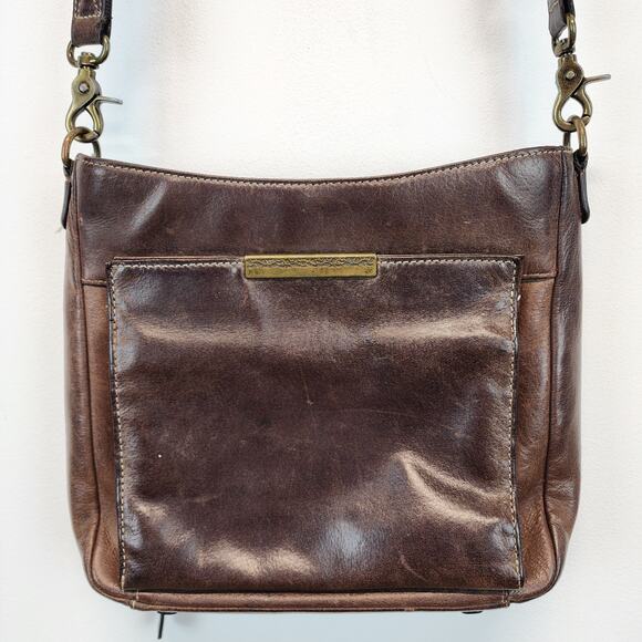 Gun Tote N Mamas Distressed Brown Leather Crossbody Purse RFID Concealed Carry - Picture 1 of 13